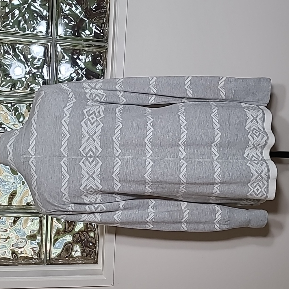Aspen sweater 1/4 zip, kangaroo pouch, hidden thumb hole, grey white M - Picture 3 of 7